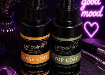 getpolish Base Top Coat Set 100ml UV LED Profesjonalny Zestaw Hybrydowy