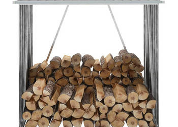 Wiata na drewno stal galwanizowana 163 x 83 x 154 cm szara WM-44959