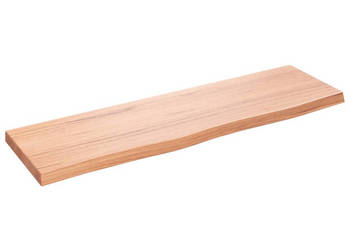 Półka brązowa 100x30x(2-4) cm lakierowane lite drewno dębowe WM-363681