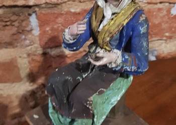 Figrka rzeźba papier mache XVIII/XIX wiek barok polichromia Figrka rzeźba papier mache XVIII/XIX wiek barok polichromia