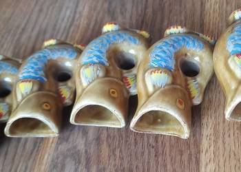 Ceramiczne kieliszki , rybki, 5 sztuk, wysyłka, oryginalne,  PRL