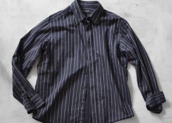 czarna męska koszula w paski L River Island cotton