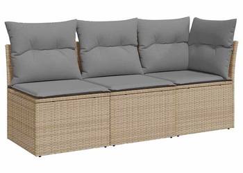 vidaXL Sofa ogrodowa z poduszkami, 3-osobowa, beż(SKU:366103)