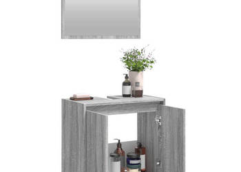 2-częściowy zestaw mebli łazienkowych szary dąb sonoma WM-835698