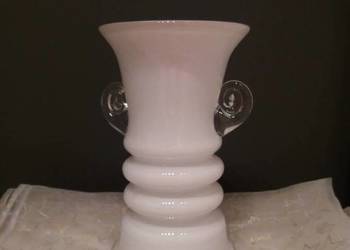 Wazon szkło białe przeźroczyste szkło artystyczne