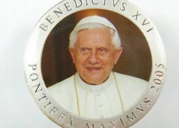Posrebrzana Moneta Benedykt XVI Vaticanus + Certyfikat Kapsel