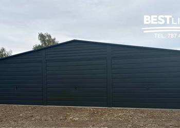 Garaż blaszak trzy stanowiskowy 9x5.5 z blachy antracyt Wzmocniony!