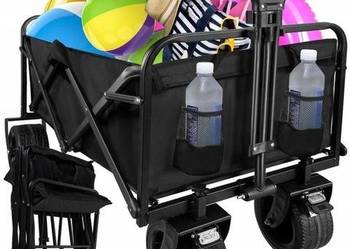 Wózek Turystyczny Plażowy SZEROKIE KOŁA Transportowy Ogrodowy Składany 120L