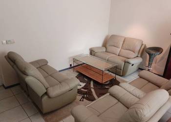 Skóra naturalna 2 sofy + 2 fotele stan sterylny do salonu biura hotelu