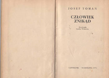 (01680) CZŁOWIEK ZNIKĄD – JOSEF TOMAN