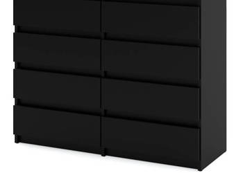 Komoda Czarna 8 Szuflad Hugo Pojemna Szafka Rtv 120cm Loft Salon Sypialnia
