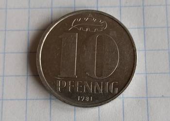 10 FENIGÓW ( 10 PFENNIG ) 1981 ROK - NRD ( NIEMCY )