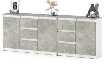 Komoda Z 6 Szufladami Do Salonu Salonu Szafka Nowoczesna 200cm Biała Beton