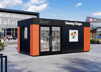 Kontener Biurowy Handlowy Usługowy Pawilon Kiosk Mobilny 7x3 z wc