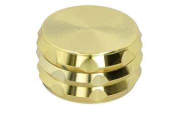 Crusher Grinder Młynek do Tytoniu Ziół CBD Złoty z Chromowanym Wykończeniem