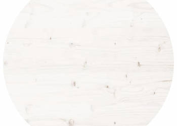 Blat do stołu okrągły biały Ø90x3 cm lite drewno sosnowe WM-833674