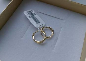 Kolczyki kółeczka pozłacane skręcane 1cm srebro 925