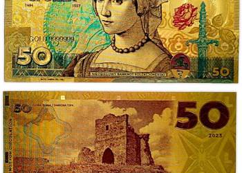 Banknot pozłacany Królowa Polski Bona Sforza Banknot pozłacany Królowa Polski Bona Sforza