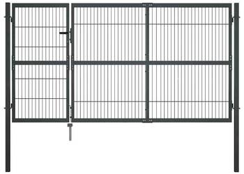 vidaXL Brama ogrodzeniowa ze słupkami, stal, 350 x 140 cm(SKU:144401)