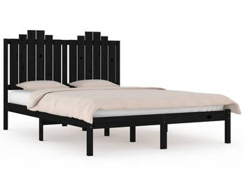 Rama łóżka czarna lite drewno sosnowe 200 x 200 cm WM-3103802