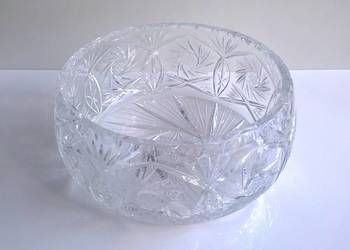 Misa kryształowa duża miska owocarka bomboniera młynek kryształ PRL