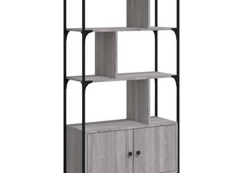 Biblioteczka z drzwiczkami szary dąb sonoma 765x30x1545 cm WM-833351