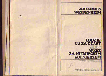 (3591) LUDZIE CO ZA CZASY ALBO WESZ ZA NIEMIECKIM KOŁNIERZEM - JOHANNES WEIDENHEIM