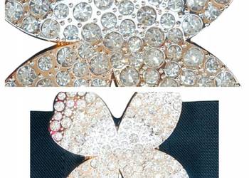 Stylowy biżuteryjny pasek damski-elastyczna guma, efektowna klamra 70cm