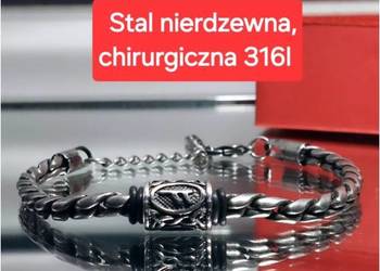 BRANSOLETKA STAL NIERDZEWNA RUNA FEHU UNIWERSALNY ROZMIAR MĘSKA DAMSKA