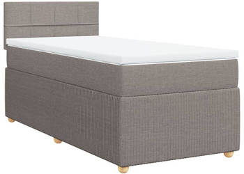 Łóżko kontynentalne z materacem taupe tkanina 90x190 cm WM-3287315