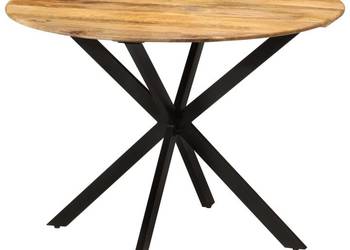 vidaXL Stół do jadalni, Ø110x78 cm, lite drewno mango i stal(SKU:338454)