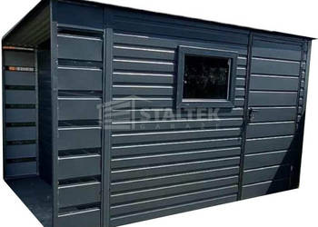 Schowek - domek ogrodowy 2,5x2,5m + wiata 0,5m - drzwi - okno ST141