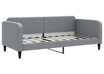 Sofa z funkcją spania jasnoszara obita tkaniną 90x190 cm WM-354043