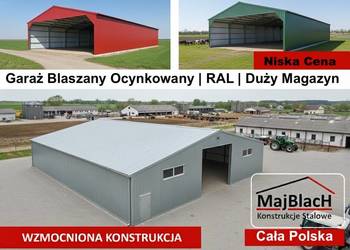 DużyOcynkowany Garaż Blaszany Dwuspadowy | RAL | Grafit  – Maj-Blach
