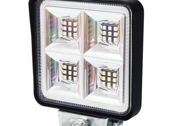 LAMPA ROBOCZA HALOGEN LED, 36 LED KWADRATOWA, 2-RZĘDY, 12V-80V, 109X10