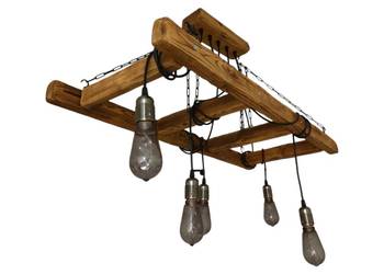 Ręcznie robiona lampa ze starego drewna Vintage Rung 100cm