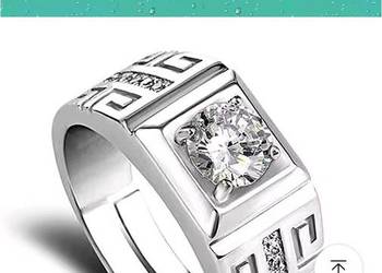 Luksusowy srebrny pierścionek Pruba 925.