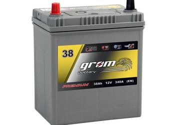 Akumulator 38Ah 340A GROM Premium  Japan Lewy Plus