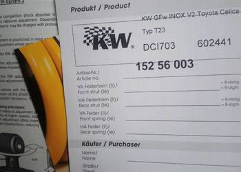 ZAWIESZENIE GWINTOWANE Gwint Kw var.2 Toyota Celica T23 kpl.