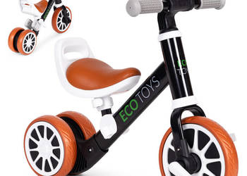 Rowerek biegowy jeździk z pedałami 2w1 czarny ECOTOYS