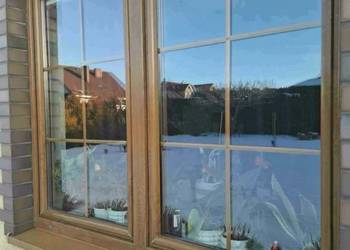 sprzedam okna z demontażu w kolorze złoty dąb