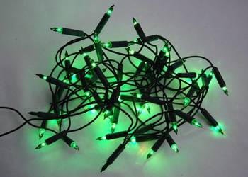 Lampki choinkowe tradycyjne zielone 50 diod girlanda