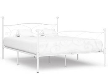 Łóżko Metalowe Białe Rama Łóżka Ze Stelażem Biała 180 x 200 cm WM-284452