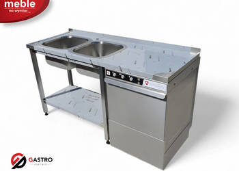 Zlew gastronomiczny 2 komorowy z miejscem na zmywarkę 1600x600x900 mm