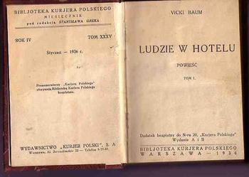 (604) LUDZIE W HOTELU - VICKI BAUM - 2 TOMY W JEDNEJ OPRAWIE