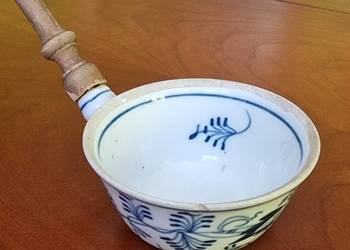 Nabierka Porcelanowa – Wzór Kobaltowy – Drewniana Rączka