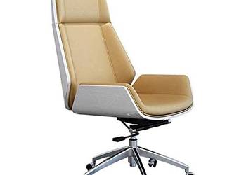 Nowoczesny fotel biały biurowy beżowy do gabinetu do biurka Premium Glamour