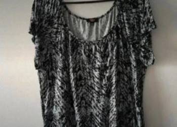 Bluzka wzór jodełkowy krótki rękaw klasyczna luźna prosta Basic casual cogu