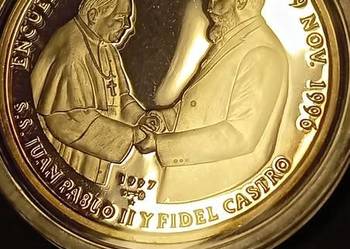 SREBRO /  Wizyta Fidela Castro w Watykanie 10 pesos
