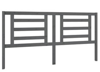 Wezgłowie łóżka szare 186x4x100 cm lite drewno sosnowe WM-818837